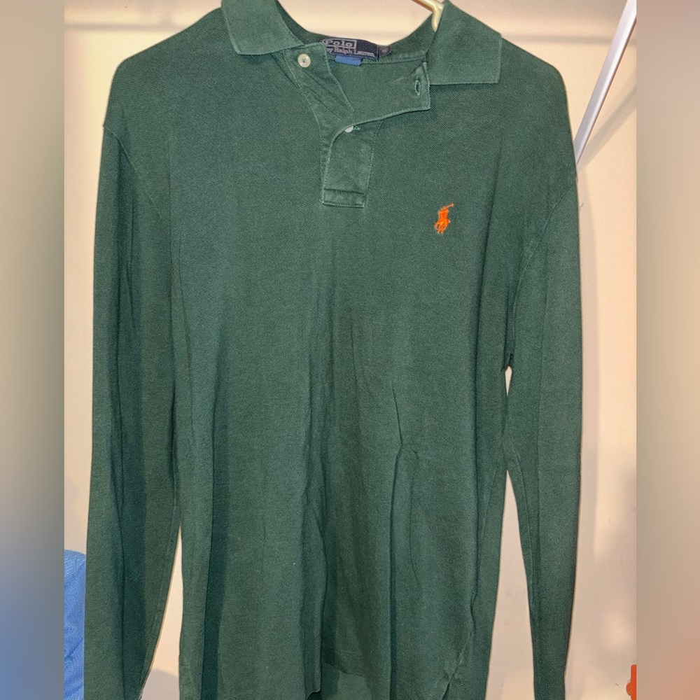 Green Polo Ralph Lauren Collared Long Sleeve Shirt